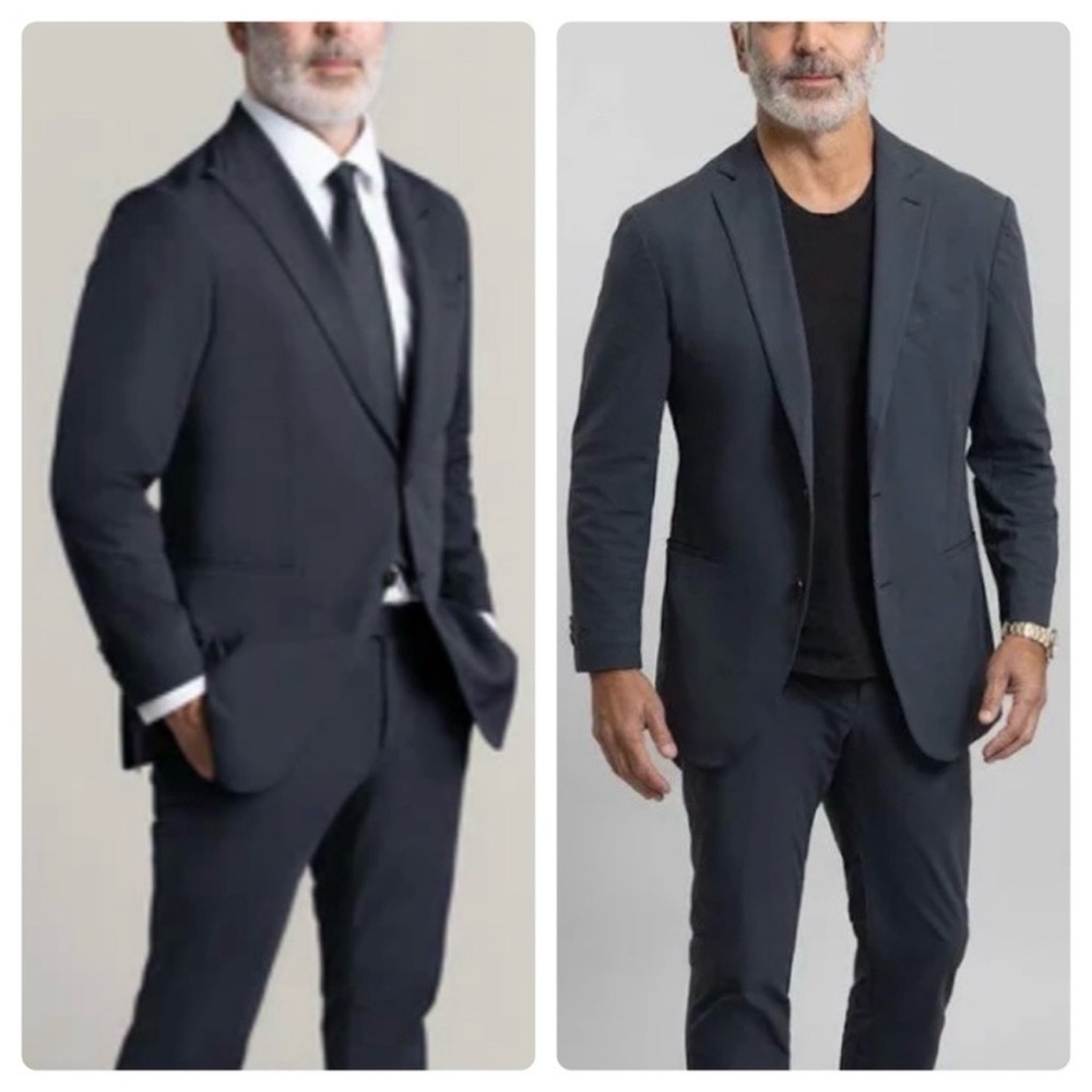 Sene Soho FlexTech Blazer Navy Blue Travel Sport Coat Unstructured